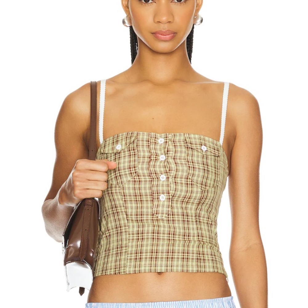 Jaded London Checked Shirt Corset in Yellow Check - *NWT* size US 8